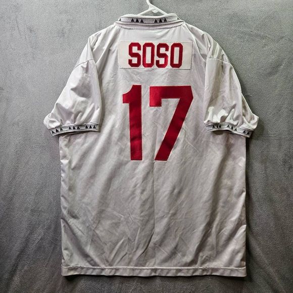 Vtg Kansas City Attack Jersey Mens Sz XL White Diadora NPSL Soccer Sosa #17